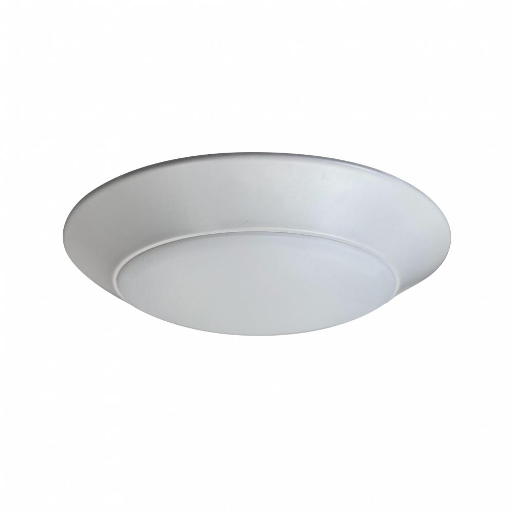6" AC Opal LED Surface Mount, 1200lm / 16W, Selectable CCT, White finish