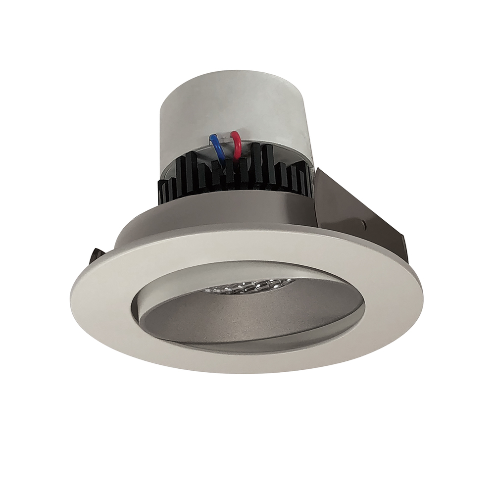 4" Pearl LED Round Adjustable Cone Retrofit, 1000lm / 12W, 4000K, Haze Reflector / White Flange