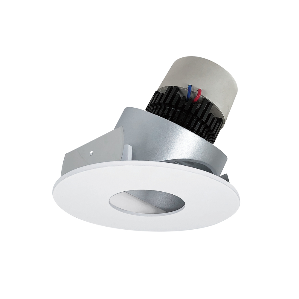 4" Pearl LED Round Adjustable Pinhole Retrofit, 1000lm / 12W, 3500K, Haze Pinhole / Matte Powder