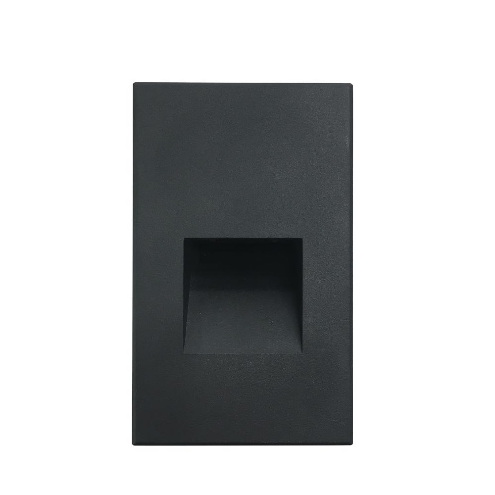Ari LED Step Light w/ Vertical Wall Wash Face Plate, 30lm, 2.5W, 90+ CRI, 3000K, Black, 120V