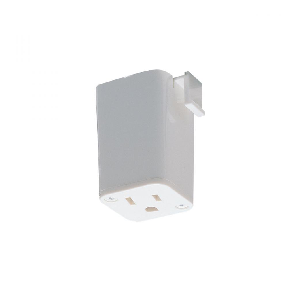 Outlet Adaptor, 1 or 2 circuit track, J-style, White