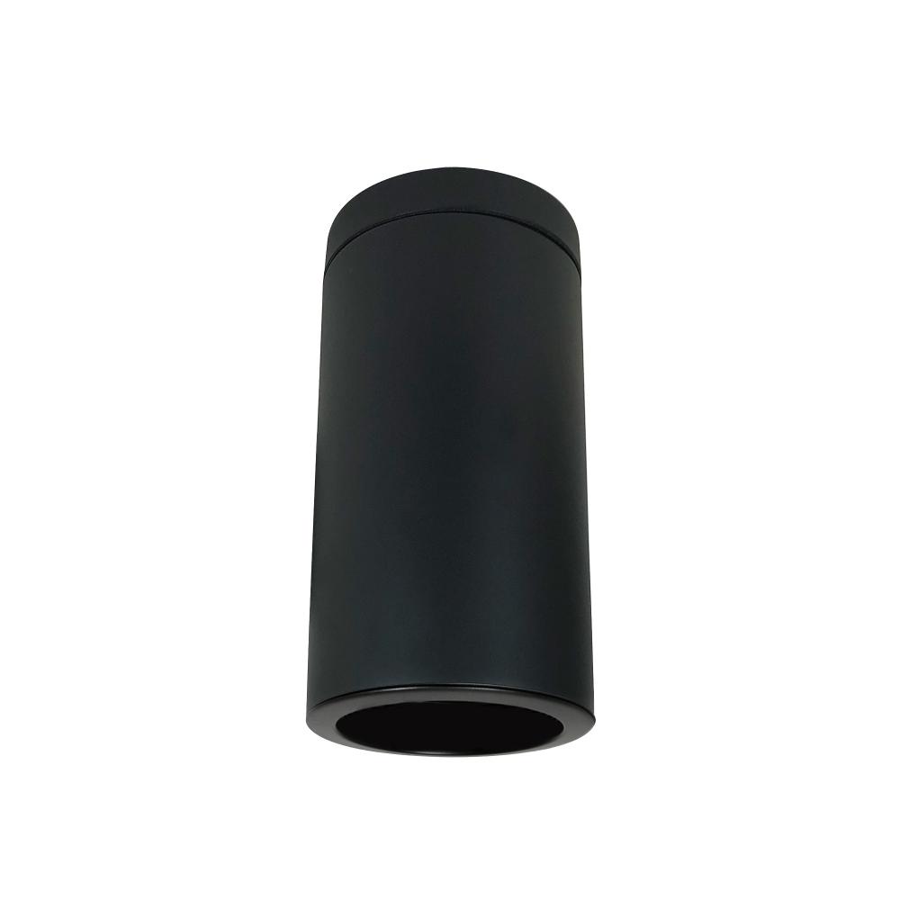 6" Cylinder, Black, Surface Mount, 15W Med Base LED, Refl. Black