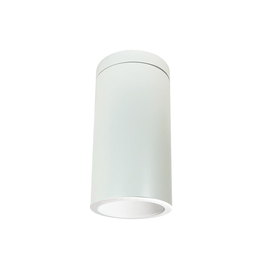 6" Cylinder, White, Surface Mount, 15W Med Base LED, Refl. White