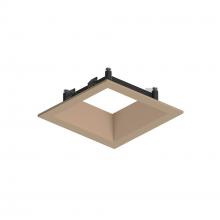 Nora NAPF-3SDNWD/CL - 3" Apollo Square Flanged Downlight Trim with Clear Lens, Wheat Diffused Finish