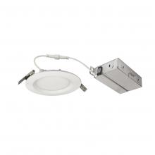 Nora NEFLINTW-R4MPW - 4" FLIN Round Wafer LED Downlight with Selectable CCT, 950lm / 10.5W, Matte Powder White Finish