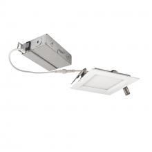 Nora NEFLINTW-S4MPW - 4" FLIN Square Wafer LED Downlight with Selectable CCT, 650lm / 10.5W, Matte Powder White Finish