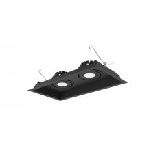  NMRT3-2RL230FBB - Two-Head Flanged LED Multiple Lighting Trim, 1500lm per Head w/ Flood Optic, 3000K, Regressed Black