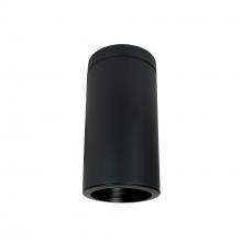 Nora NYLI-6SL1001BBB - 6" Cylinder, Black, Surface Mount, 100W Med Base LED, Refl. Black