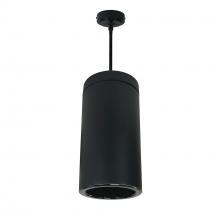  NYLS3-6P1L235NC12BBB - 6" Sapphire III Pendant Mount Black Cylinder, Black Reflector/Black Flange, 120-277; 0-10V