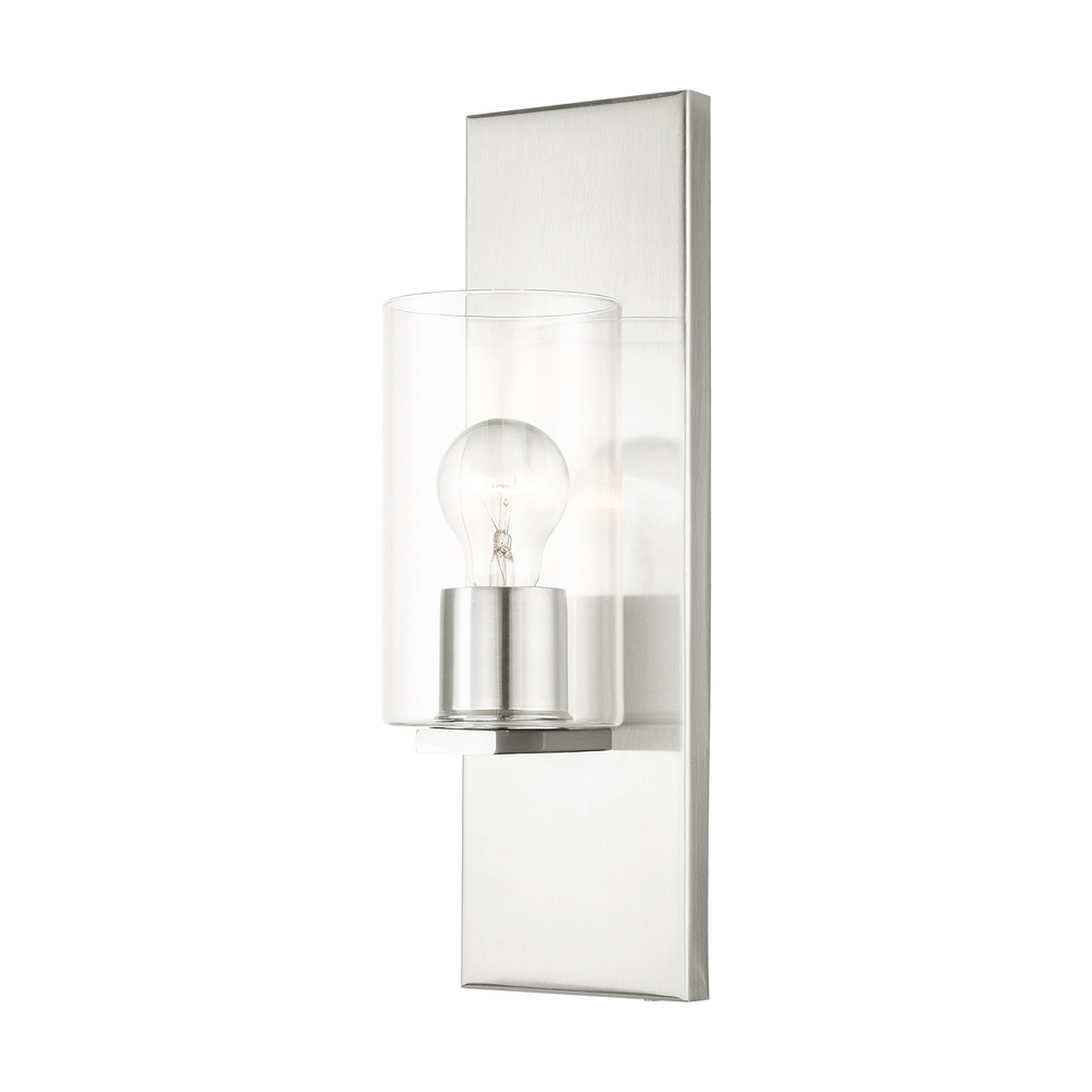 1 Lt Brushed Nickel Wall Sconce