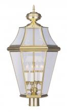 Livex Lighting 2368-02 - 4 Light PB Outdoor Post Lantern