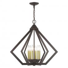 Livex Lighting 40926-92 - 6 Light English Bronze Chandelier with Antique Brass Finish Accents