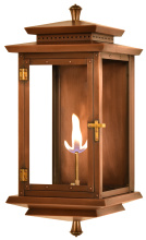 The Coppersmith FTR25G - The CopperSmith Biltmore  Flush Traveler 25" Tall Copper Gas Wall Mount Outdoor LT Lantern