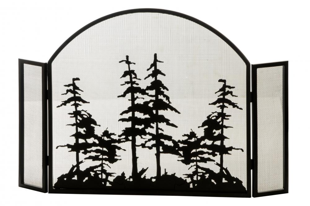 50" Wide X 34" High Tall Pines Arched Fireplace Screen