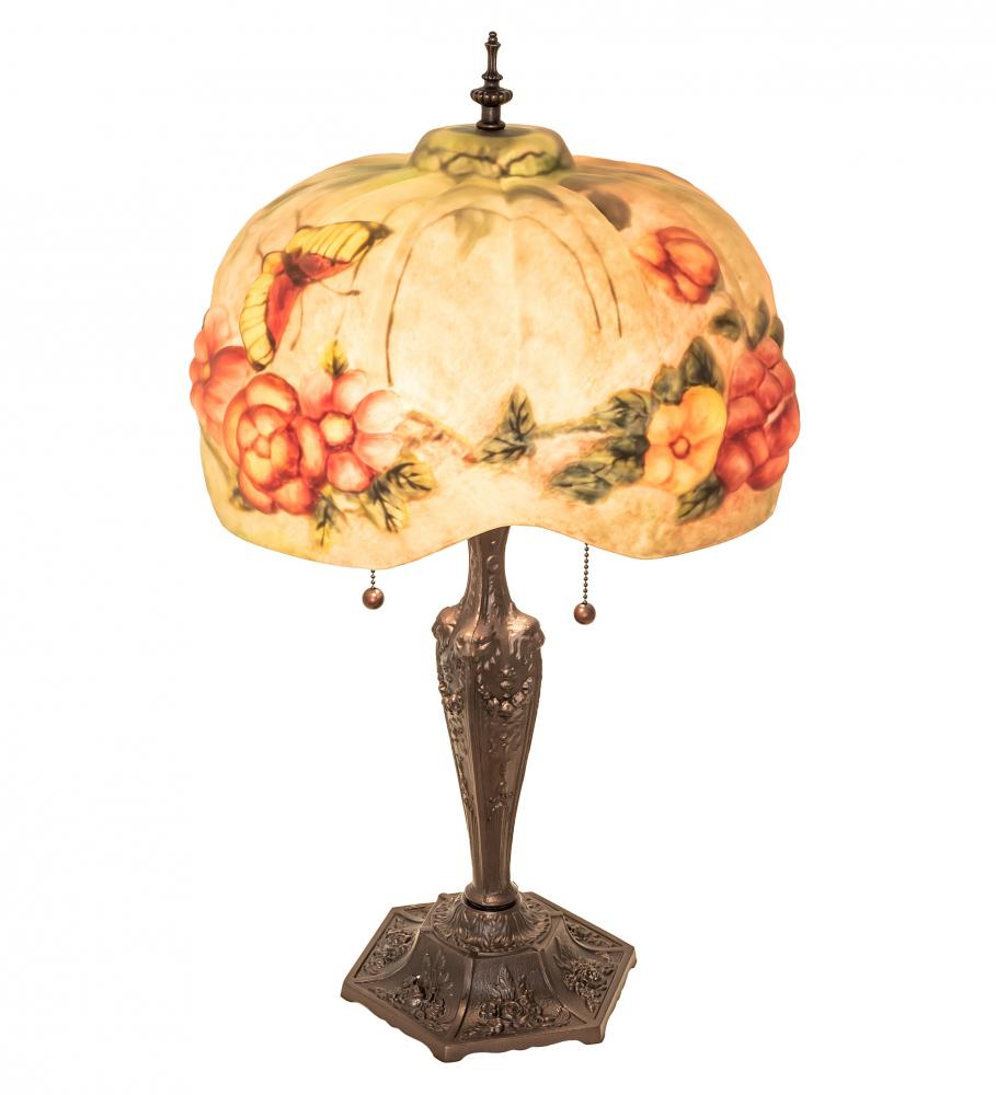 25" High Puffy Butterfly & Flowers Table Lamp