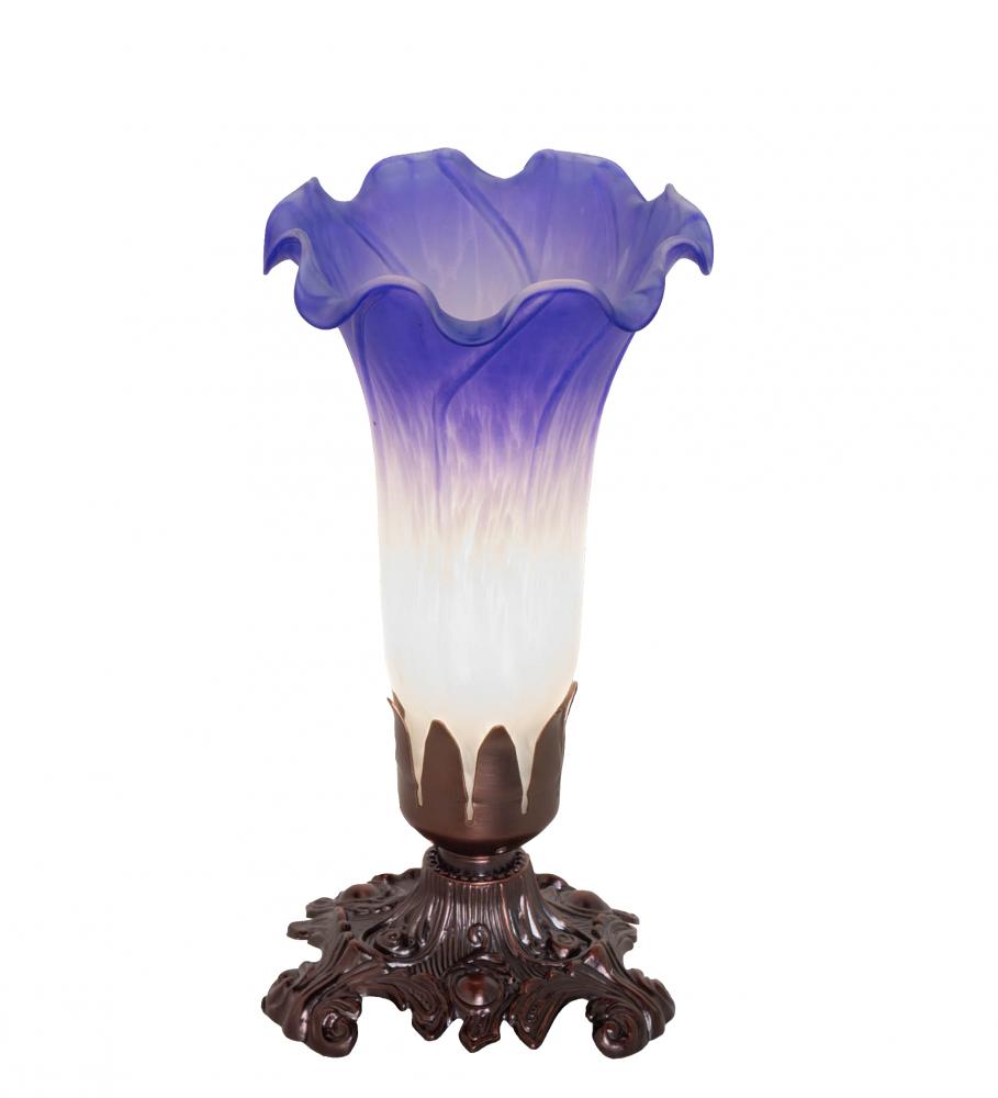 8" High Blue/White Pond Lily Victorian Mini Lamp