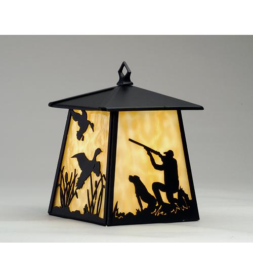 7" Wide Duck Hunter W/Dog Hanging Wall Sconce