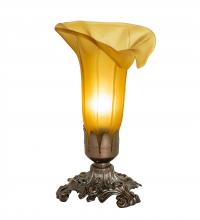 Meyda Green 10221 - 8" High Amber Tiffany Pond Lily Victorian Accent Lamp