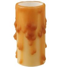 Meyda Green 102435 - 1"W X 2"H Beeswax Amber Flat Top Candle Cover
