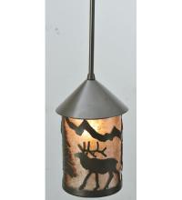 Meyda Green 108464 - 6" Wide Lone Elk Lantern Mini Pendant