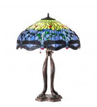 Meyda Green 109609 - 33" High Tiffany Hanginghead Dragonfly Table Lamp
