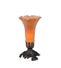 Meyda Green 11244 - 8" High Amber Pond Lily Victorian Mini Lamp