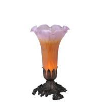 Meyda Green 11295 - 8"H Amber/Purple Tiffany Pond Lily Accent Lamp