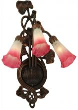 Meyda Green 11318 - 10.5"W Pink/White Pond Lily 3 LT Wall Sconce