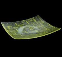 Meyda Green 114431 - 14"Sq Metro Fusion Lemon Glass Plate