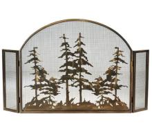 Meyda Green 119082 - 50" Wide X 30" High Tall Pines Arched Fireplace Screen