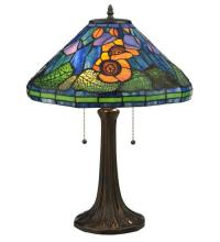 Meyda Green 119554 - 21.5"H Tiffany Poppy Cone Table Lamp