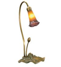 Meyda Green 12460 - 16" High Amber/Purple Pond Lily Accent Lamp