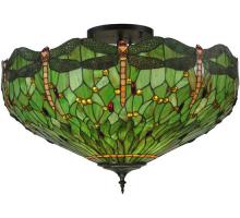 Meyda Green 130673 - 38"W Tiffany Hanginghead Dragonfly Flushmount