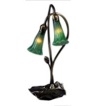 Meyda Green 13481 - 16" High Green Pond Lily 2 Light Accent Lamp