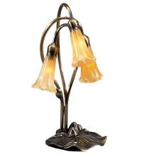 Meyda Green 13636 - 16" High Amber Pond Lily 3 Light Accent Lamp