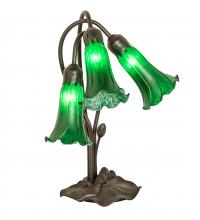Meyda Green 136434 - 16" High Green Tiffany Pond Lily 3 Light Accent Lamp