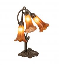 Meyda Green 136435 - 16" High Amber Tiffany Pond Lily 3 Light Accent Lamp