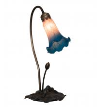 Meyda Green 13801 - 16" High Pink/Blue Tiffany Pond Lily Accent Lamp