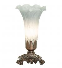 Meyda Green 141548 - 8" High Gray Tiffany Pond Lily Accent Lamp