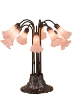 Meyda Green 14363 - 24"H Pink Pond Lily 10 LT Table Lamp
