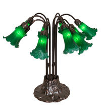 Meyda Green 14382 - 22"H Green Pond Lily 10 LT Table Lamp