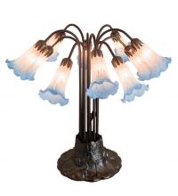 Meyda Green 14451 - 22"H Pink/Blue Pond Lily 10 LT Table Lamp
