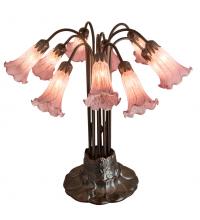 Meyda Green 14479 - 22" High Lavender Tiffany Pond Lily 10 Light Table Lamp