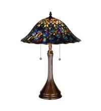 Meyda Green 14574 - 22"H Tiffany Peacock Feather Table Lamp