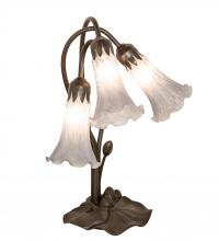 Meyda Green 145927 - 16" High Gray Tiffany Pond Lily 3 Light Accent Lamp
