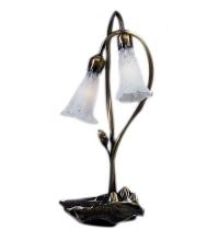 Meyda Green 14654 - 16" High White Pond Lily 2 Light Accent Lamp