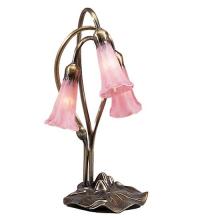 Meyda Green 14728 - 16" High Pink Pond Lily 3 Light Accent Lamp
