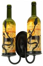 Meyda Green 148858 - 9"W Tuscan Vineyard Personalized 2 LT Wine Bottle Wall Sconce