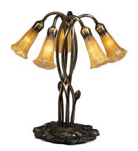 Meyda Green 14931 - 17" High Amber Pond Lily 5 LT Accent Lamp