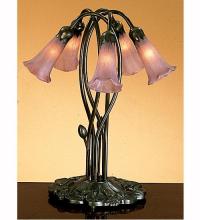 Meyda Green 15127 - 17" High Lavender Pond Lily 5 Light Accent Lamp